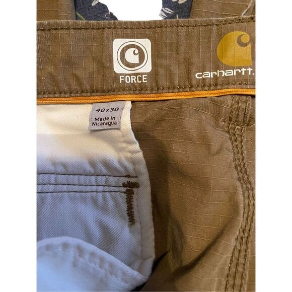 Carhartt Force Tappen Mens Tan Relaxed Fit Cargo Trouser Pants Size 40x30 - Picture 6 of 12